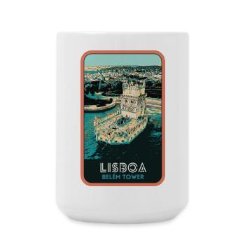 Tour de Belém au Portugal: Vue Marine - Grande tasse 440 ml - blanc - Devant