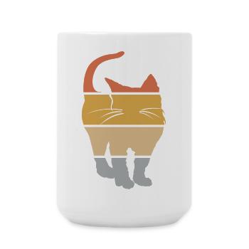 retro Katze vintage Kater Katzenfreund Symbol icon - Große Tasse 440 ml - Weiß - Vorne