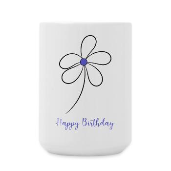HAPPY BIRTHDAY. HAPPY BIRTHDAY. ANNIVERSARY. - Large Mug 440 ml - white - Front