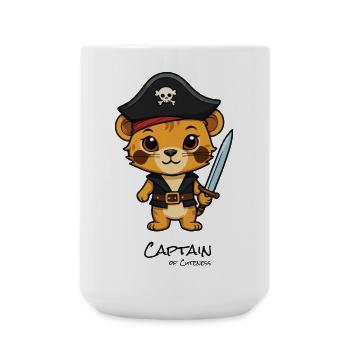 Pirate kitten with saber - Large Mug 440 ml - white - Front