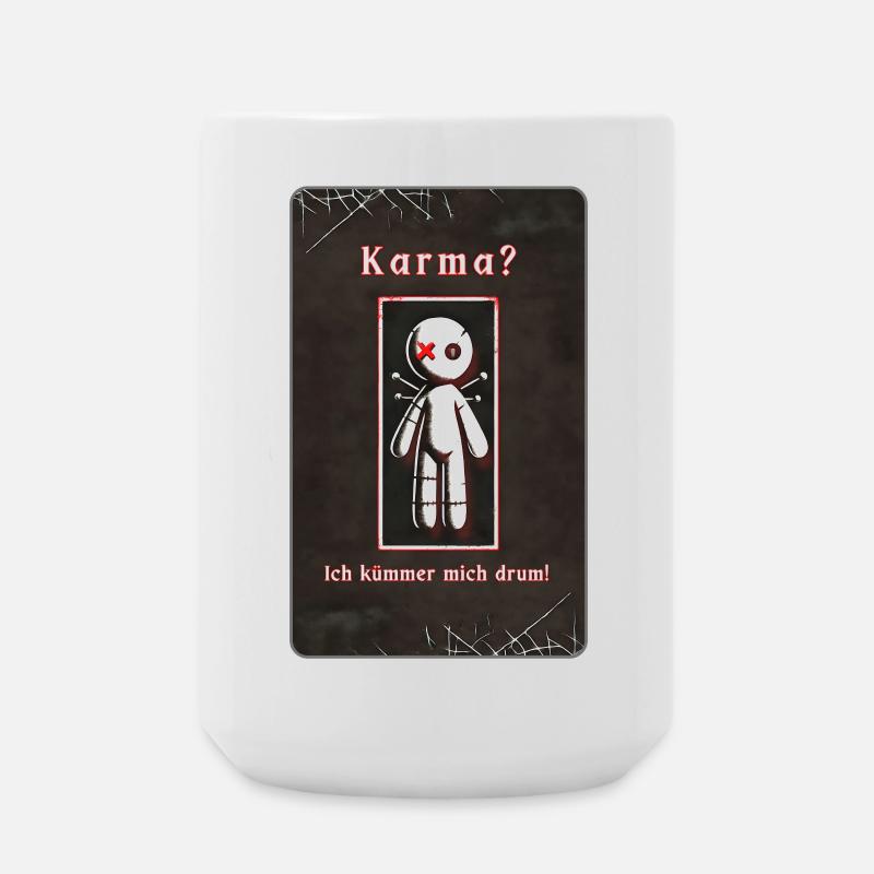 „Karma? Ich kümmere mich darum!“ - Große Tasse 440 ml - Weiß