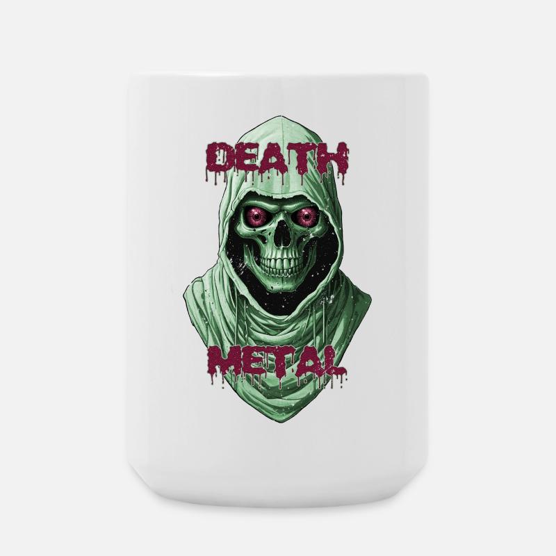 Gothic Skull with Metallic Accents  - Large Mug 440 ml - white