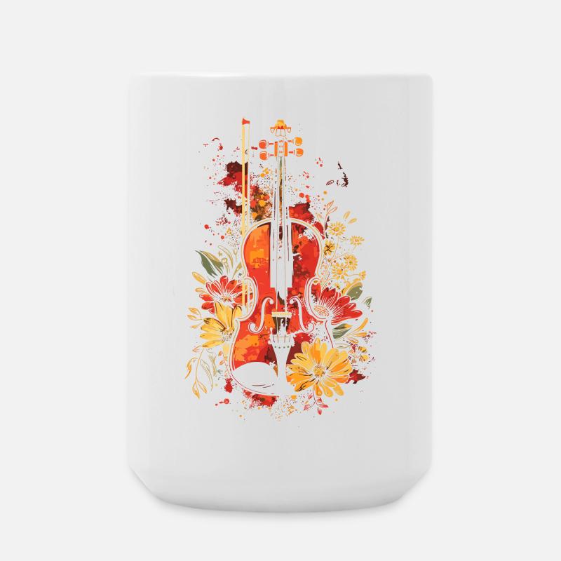 Dessin animé de violon - Grande tasse 440 ml - blanc