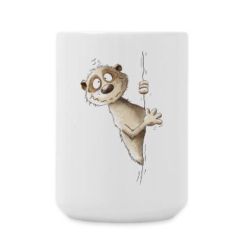 Droll Meerkat I Wild Animals - Large Mug 440 ml - white - Front