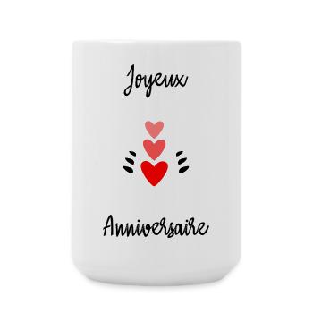 ANNIVERSARY. HAPPY BIRTHDAY. HAPPY BIRTHDAY. - Large Mug 440 ml - white - Front