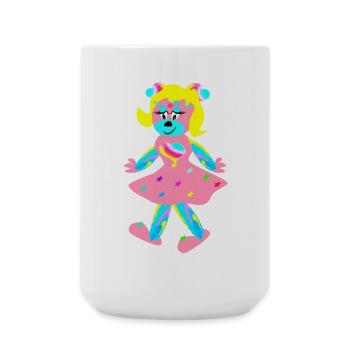 Triène arc-en-ciel - Fantaisie - Petits animaux - Grande tasse 440 ml - blanc - Devant