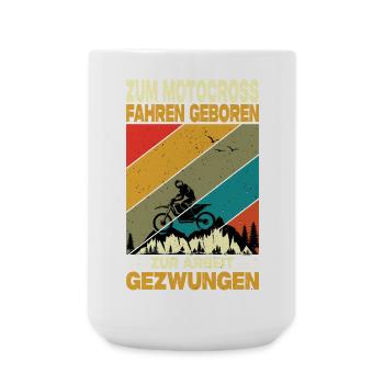 Motocrossfahrer Geschenke Motocross Biker Sprüche - Große Tasse 440 ml - Weiß - Vorne