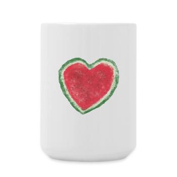 Melon, Pastèque, Aquarelle, Cœur - Grande tasse 440 ml - blanc - Devant