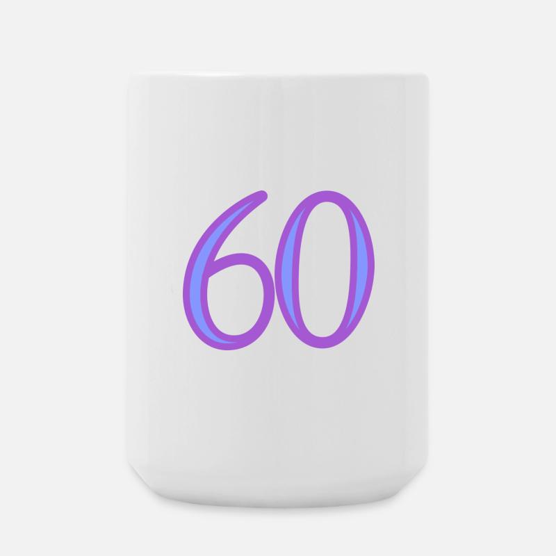 60. 60 ANS. 60e ANNIVERSAIRE. ANNIVERSAIRE 60 ANS. - Grande tasse 440 ml - blanc