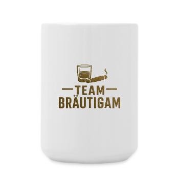 Bräutigam Team Gold Glanz - Große Tasse 440 ml - Weiß - Vorne