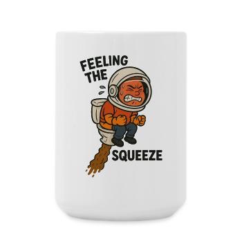 toilet bowel movement toilet funny astronaut kids - Large Mug 440 ml - white - Front