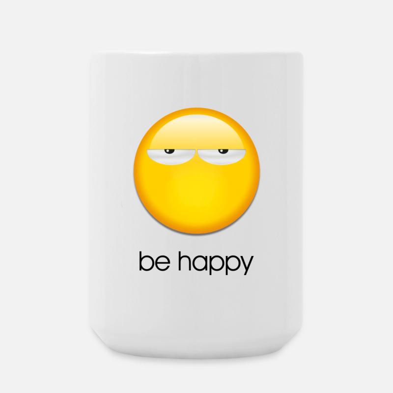 Be happy - Large Mug 440 ml - white
