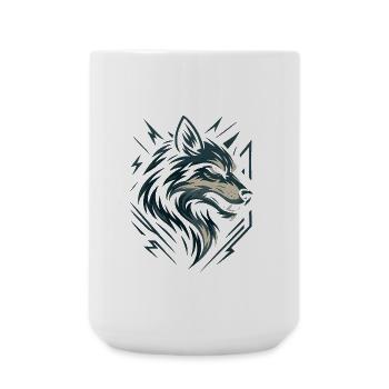 Wolf Design - Große Tasse 440 ml - Weiß - Vorne