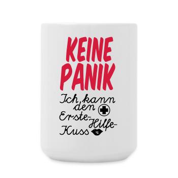 Erste Hilfe Kuss Medizin Liebe Gesundheit Geschenk - Große Tasse 440 ml - Weiß - Vorne