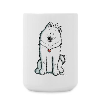 Samoyed with heart - Large Mug 440 ml - white - Front
