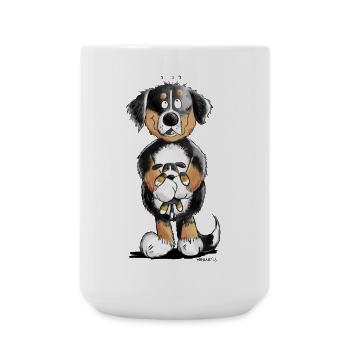Bernese Mountain Dog with toy I Comic Dog - Large Mug 440 ml - white - Front