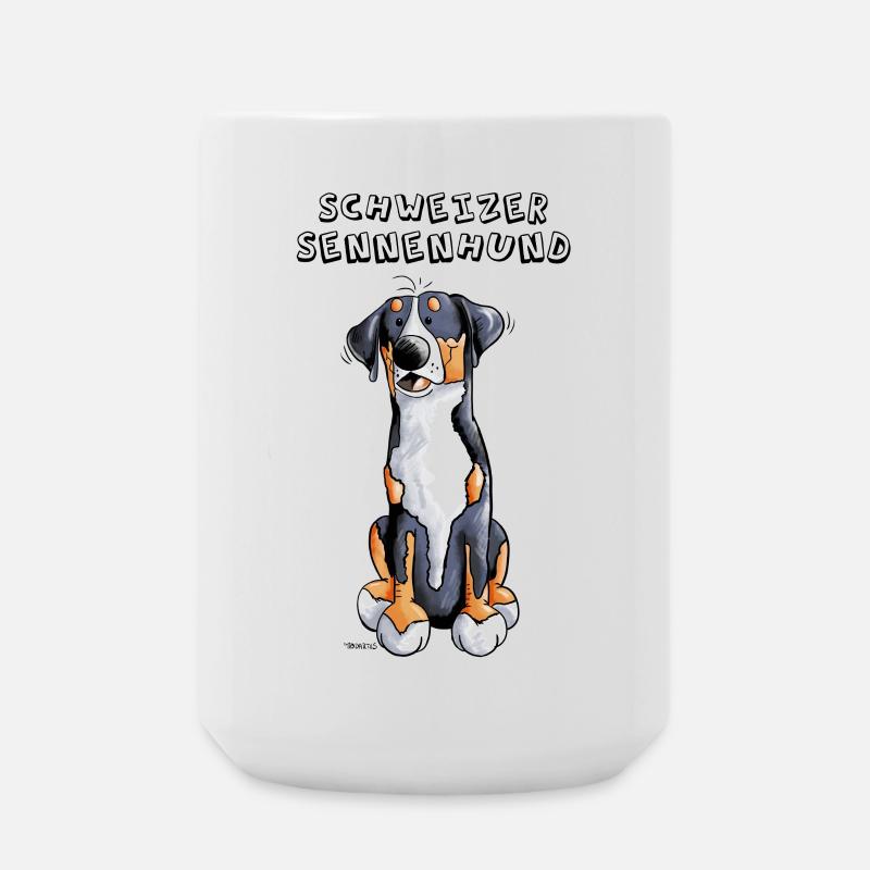 Schweizer Sennenhund - Große Tasse 440 ml - Weiß