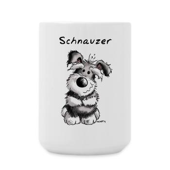Happy Schnauzer - Dog - Puppy - Gift - Large Mug 440 ml - white - Front