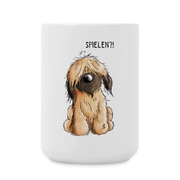 Verspielter kleiner Briard - Hund - Hunde - Gesche - Große Tasse 440 ml - Weiß - Vorne