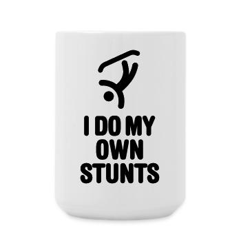 I do my own stunts lustige Snowboarden snowboard - Große Tasse 440 ml - Weiß - Vorne