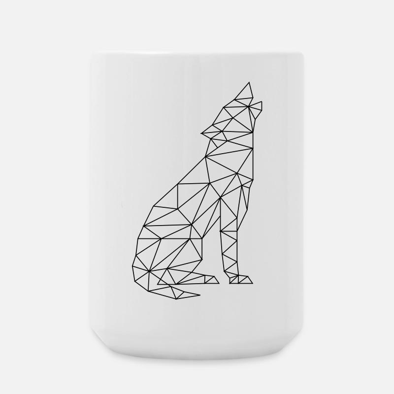 Wolf Call Wolf Contour Silhouette - Grande tasse 440 ml - blanc