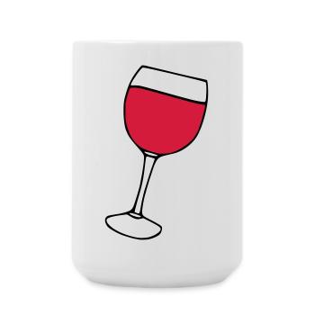Rotwein im Glas - Große Tasse 440 ml - Weiß - Vorne
