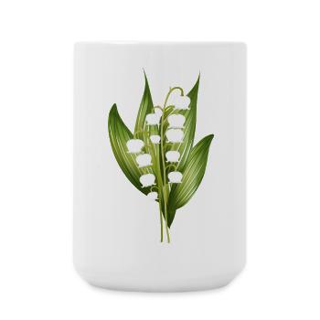 delicate lily of the valley bouquet as a spring greeting - Large Mug 440 ml - white - Front