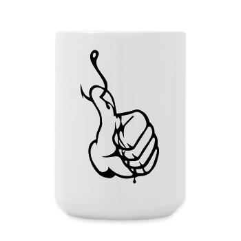 Angler Thumbs up Nokidding Logo - Grande tasse 440 ml - blanc - Devant