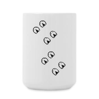 Hufabdrücke Pferdehuf - Große Tasse 440 ml - Weiß - Vorne