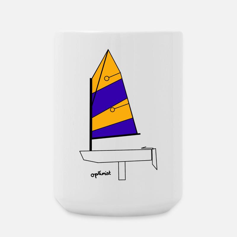 Optimist Sailboat Variant 1 - Large Mug 440 ml - white