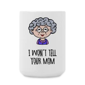 Alte Frau Oma Brille Statement Großmutter Enkel - Große Tasse 440 ml - Weiß - Vorne