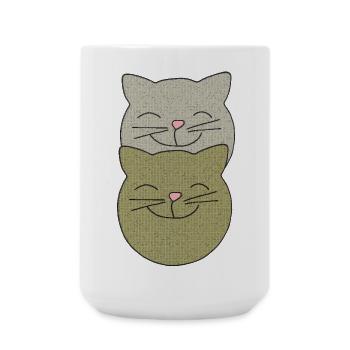 katzen zwillinge - Große Tasse 440 ml - Weiß - Vorne