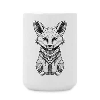 Fuchs mit Streetwear-Design - Große Tasse 440 ml - Weiß - Vorne