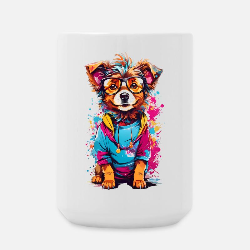 Chien mignon - Grande tasse 440 ml - blanc