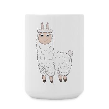 An adorable Llama - Large Mug 440 ml - white - Front