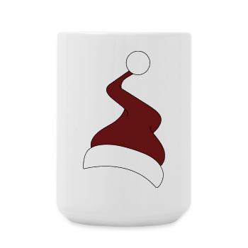 Chapeau de Noël en rouge et blanc - Grande tasse 440 ml - blanc - Devant