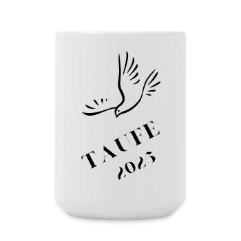 Taufe 2025 Taube hinabschwebend Taufgeschenk 2025 - Große Tasse 440 ml - Weiß - Vorne