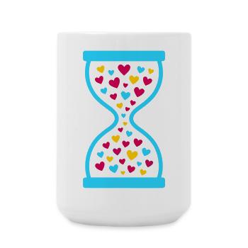 Colorful Hearts Hourglass - Love and Time Flow - Large Mug 440 ml - white - Front