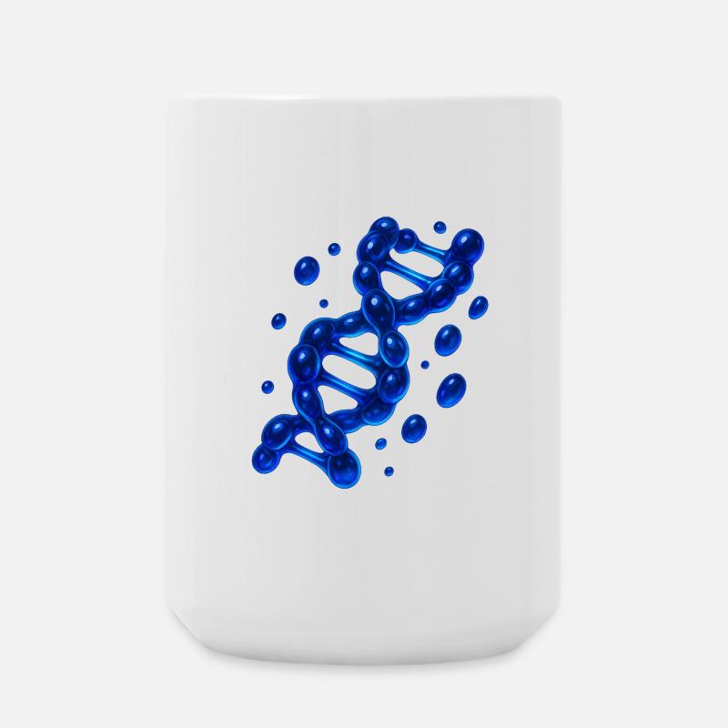 3D DNS Helix Molekül Blau - Große Tasse 440 ml - Weiß