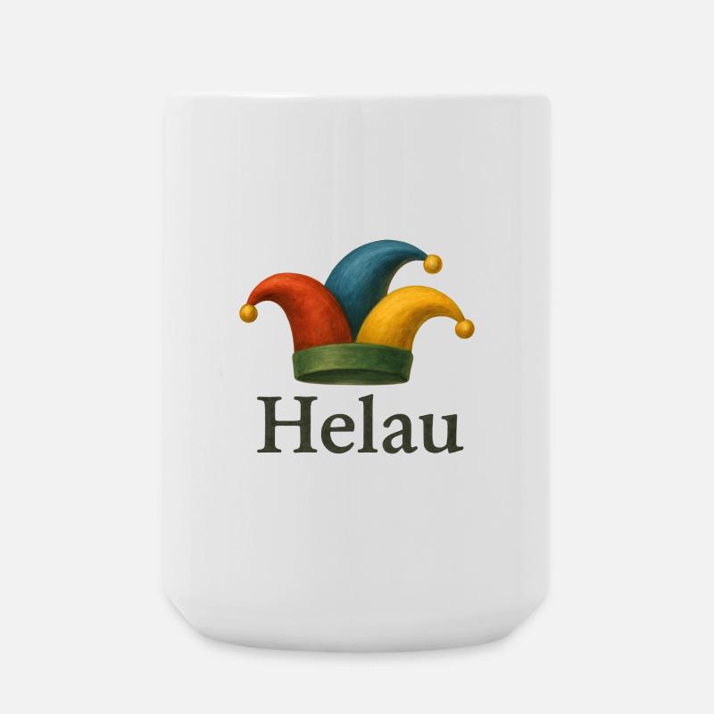 Helau Karneval Jester Hut - Große Tasse 440 ml - Weiß