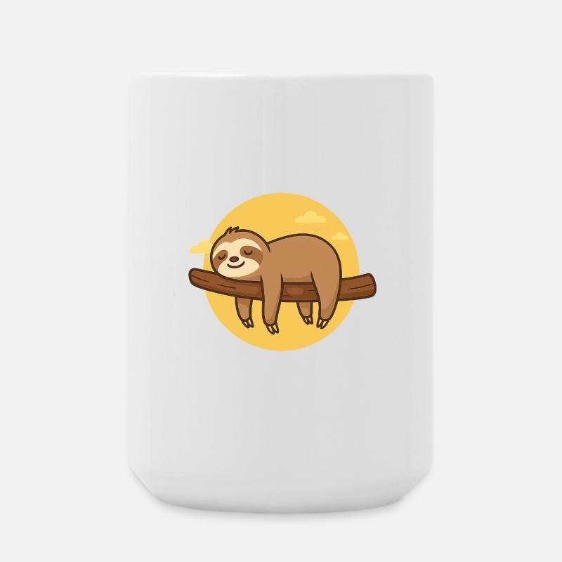 Faultier auf Baum - Große Tasse 440 ml - Weiß