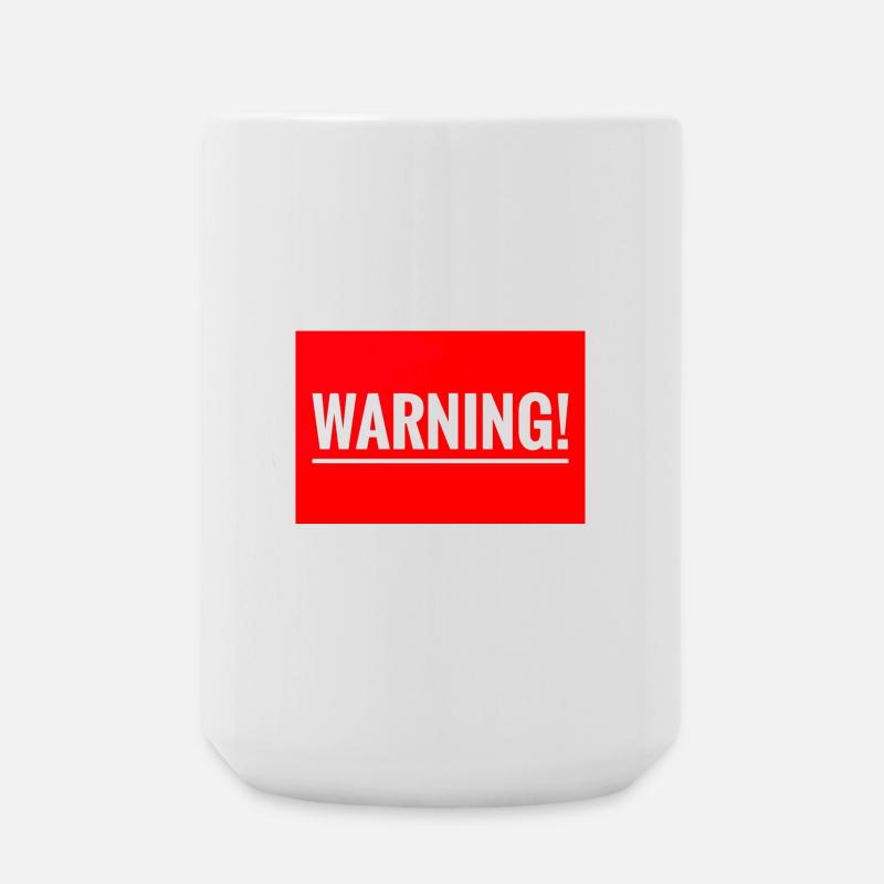 Warning Flexible Embroidery Design - Large Mug 440 ml - white