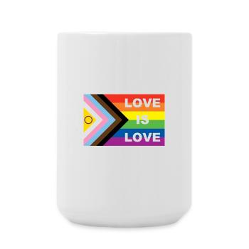LOVE IS LOVE - Große Tasse 440 ml - Weiß - Vorne