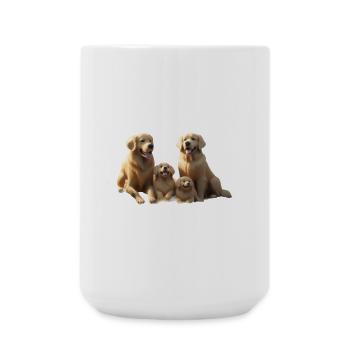 Portrait des chiots de la famille dorée - Grande tasse 440 ml - blanc - Devant