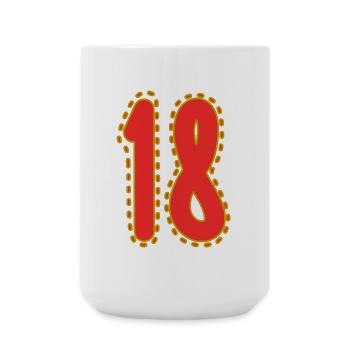 18. 18 YEARS OLD. 18th ANNIVERSARY. 18 BIRTHDAY. - Large Mug 440 ml - white - Front