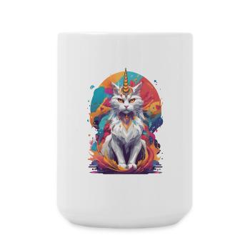 Collection chat licorne 4 - Grande tasse 440 ml - blanc - Devant