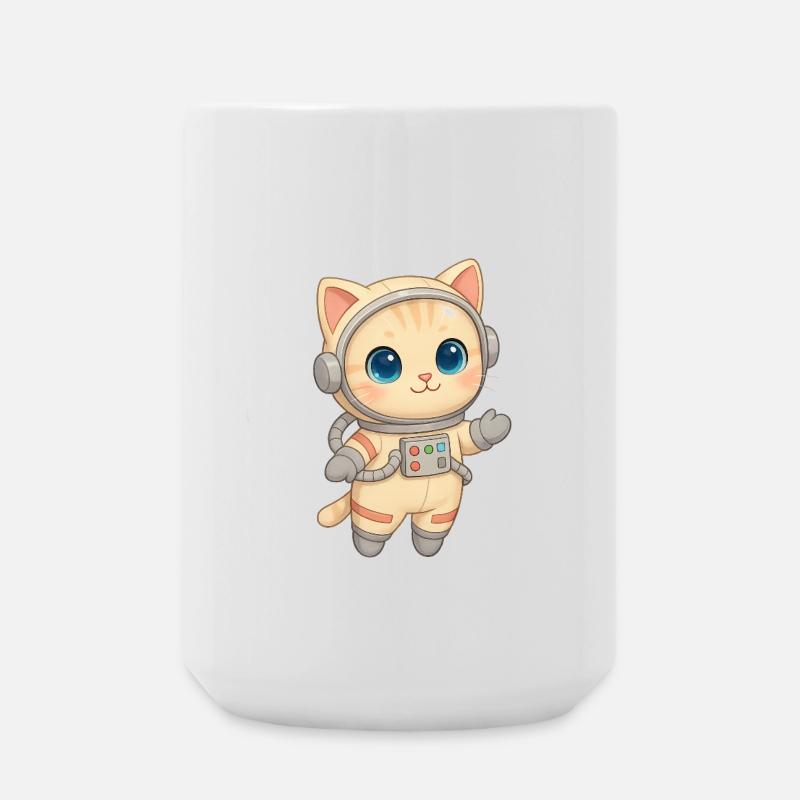 Space Adventurer Cat - Large Mug 440 ml - white