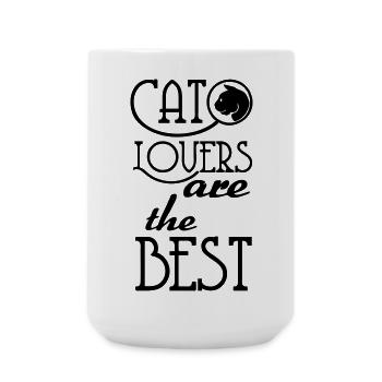 Les amoureux des chats sont le meilleur cadeau pour animaux de compagnie - Grande tasse 440 ml - blanc - Devant