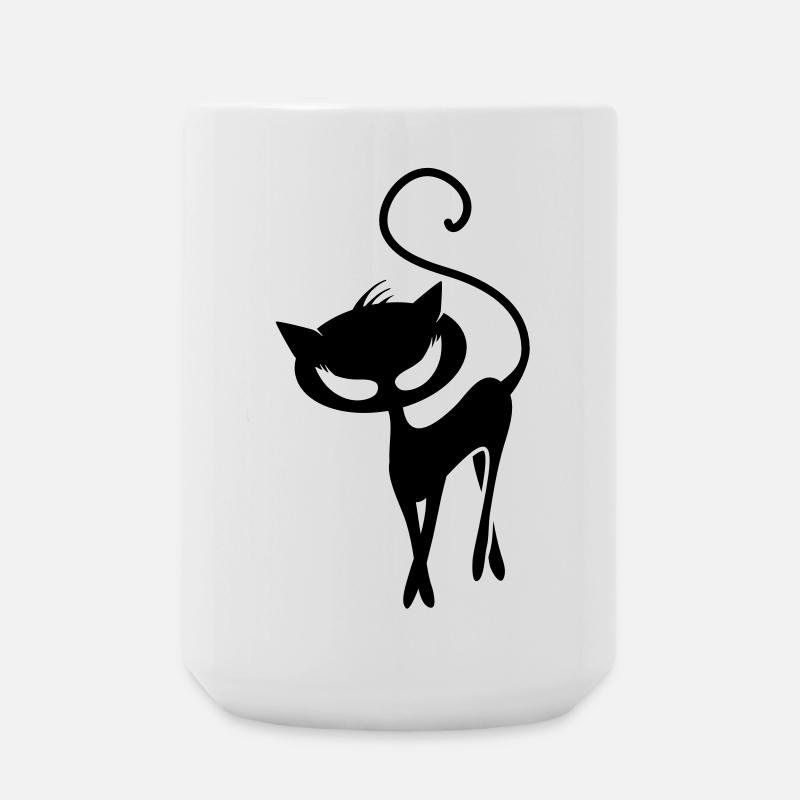 A black cat - Large Mug 440 ml - white