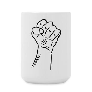Fist / Raised fist / Revolution / Defiance - Large Mug 440 ml - white - Front